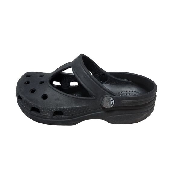 Crocs Candace Clogs Black Kids 10 11 Sandals Shoes Slip On Beach - Picture 1 of 9